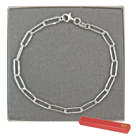 BRANSOLETKA SREBRNA SPINACZ ŁAŃCUCH SREBRO 925